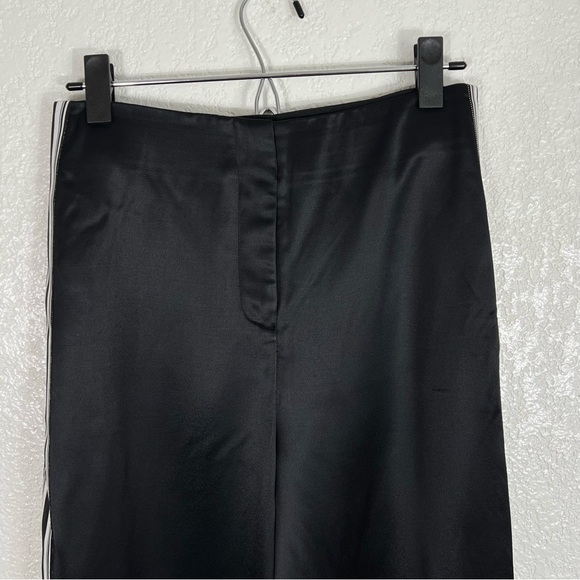 Diane Von Furstenberg Chic Black tuxedo stripe Satin Pants - Picture 5 of 11